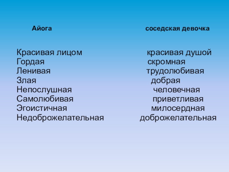 ПРЕЗЕНТАЦИЯ К СКАЗКЕ АЙОГА Айога Айога