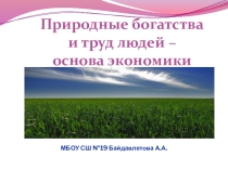 Презентация Природные богатства и труд людей-основа экономики (3 класс)