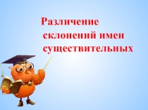 Презентация по русскому языку по теме Различение склонений имён существительных. 3 класс.