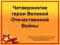 Четвероногие герои Великой отечественной войны