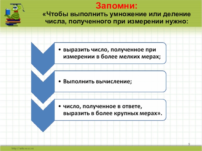 Презентация умножение и деление с числом 10. Закрепление. Умножение и деление чисел полученных при измерении.