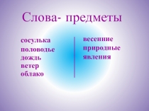 Конспект и презентация логопедического занятия Слова -предметы (5 класс)