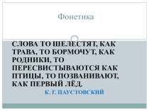Презентация-тест по теме Фонетика.