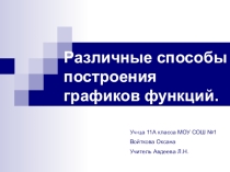 Презентация по теме Построение графиков функций