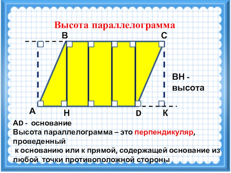 Высота вн параллелограмма