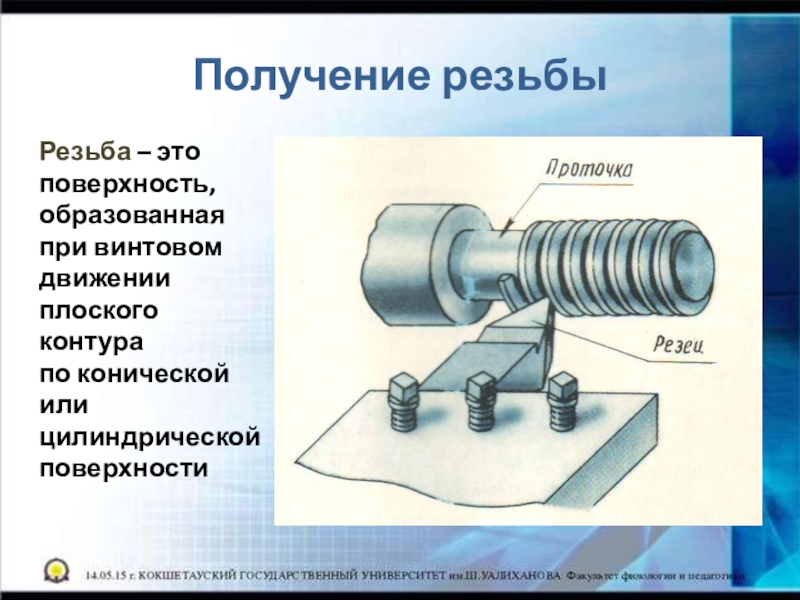 Резьба это. Резьба. Поверхность резьбы. Методы получения наружной резьбы. Как образуется резьба.