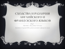 Сходства и различия английского и французского языков