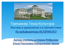 Презентация по истории на тему Культура России Тренажер