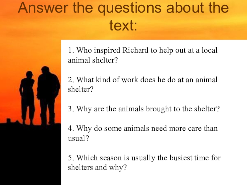 Answer the questions on the text