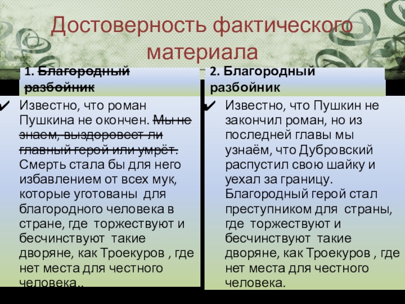 Почему дубровский стал разбойником литература 6 класс