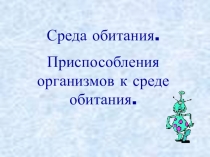 Среда обитания.Приспособленность организмов к среде обитания.