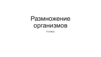 Презентация Размножение организмов 9 класс