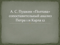 Презентация по литературе на тему Сопоставительный анализа Петра I и Карла XII