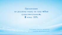 Презентация по русскому языку на тему Имя существительное (2 класс ЗПР)