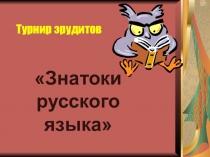 Презентация по русскому языку Знатоки русского языка