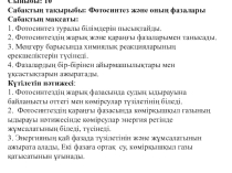 Презентация по биологии на тему Фотосинтез фазалары