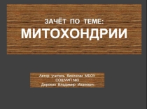 Презентация по биологии по теме:Зачёт по теме:Митохондрии(10 класс)