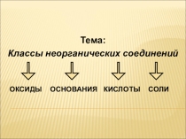 Презентация по химии Основные классы неорганических соединений (8 класс)