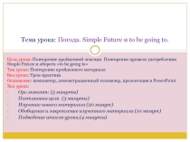 Презентация по английскому языку на тему Погода. Simple Future и оборот to be going to