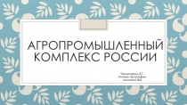 Агропромышленный комплекс России