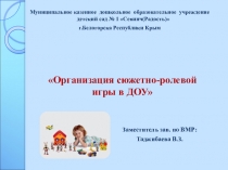 Презентация Организация сюжетно-ролевых игр в ДОУ
