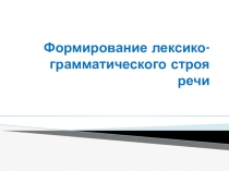 Формирование лексико грамматического строя речи