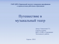 Презентация к разделу В музыкальном театре