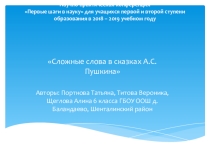 Исследовательская работа Сложнвые слова.