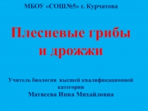 Презентация по биологии на тему Плесневые грибы и дрожжи