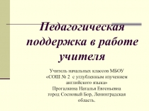 Педагогическая поддержка в работе учителя.