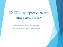 EXCEL бағдарламасында диаграмма құру 8 сынып практикалық жұмыс