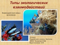 Презентация по биологии Типы экологических взаимодействий (10 класс)