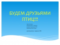 Презентация по окружающему миру Будем друзьями птиц