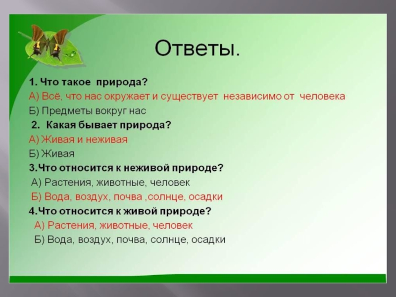 Вопросы на тему презентация