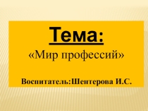 Мир профессий