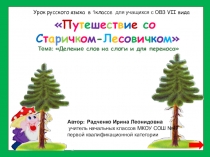 Презентация по русскому языку на тему Деление слов на слоги (1 класс)