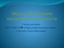 Презентация по риторике на тему:Модель организации внеурочной деятельности