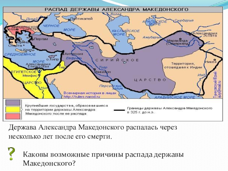 Почему распалась держава македонского