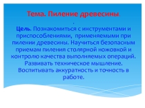 Презентация по технологии Пиление древесины 5 класс