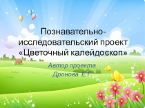Презентация познавательно - исследовательский проекта в средней группе  Цветочный калейдоскоп