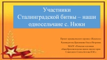 Мультимедийная презентация Участники Сталинградской битвы - наши односельчане с. Нюки
