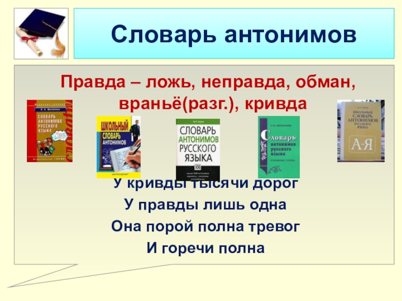 Презентация по словарю синонимов