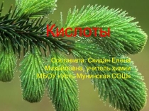 Технологическая карта урока химии в 8 классе на тему Кислоты