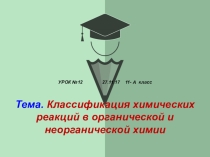 Презентация по химии 11 класс по теме Классификация химических реакций в органической и неорганической химии