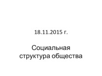 Презентация  Социальная структура общества