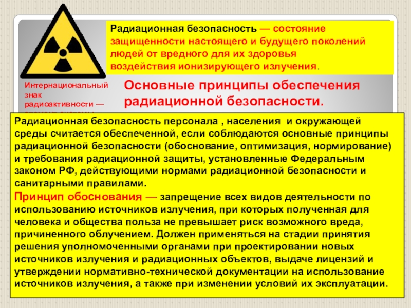 Статья радиация. Радиационная безопасность. Радиационнаябезопастность. Обеспечение радиационной безопасности населения. Обеспечение радиоактивной безопасности населения.
