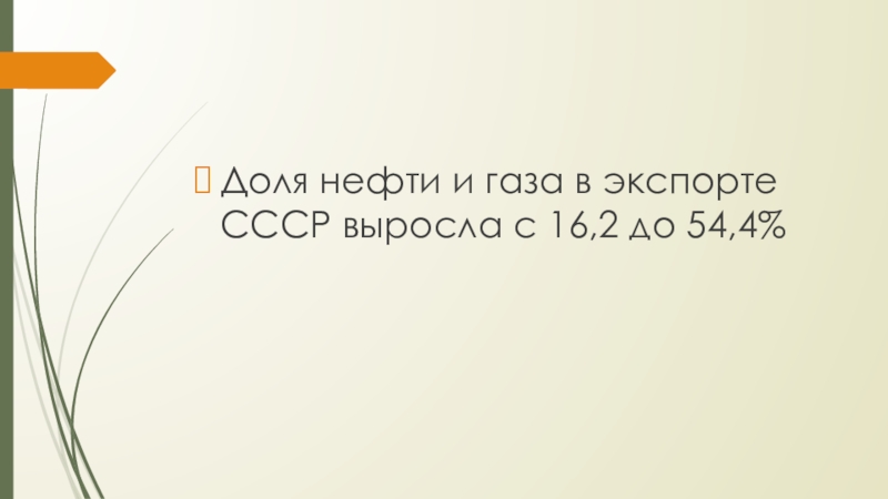 Доля нефти и газа в экспорте СССР выросла с 16,2 до 54,4%