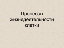 Презентация по биологии Процессы жизнедеятельности клетки (5 класс)