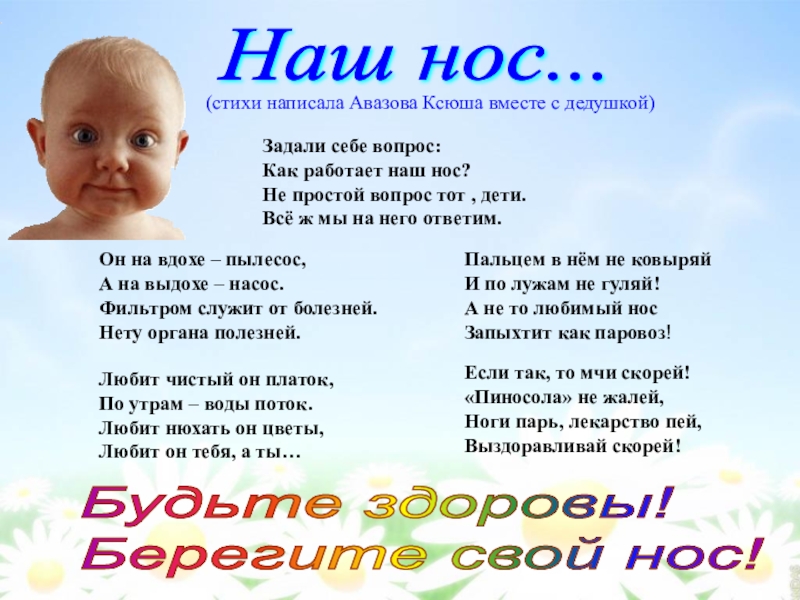 Нос презентация 1 класс