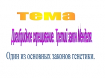 Презентация по биологии Дигибридное скрещивание (9класс)